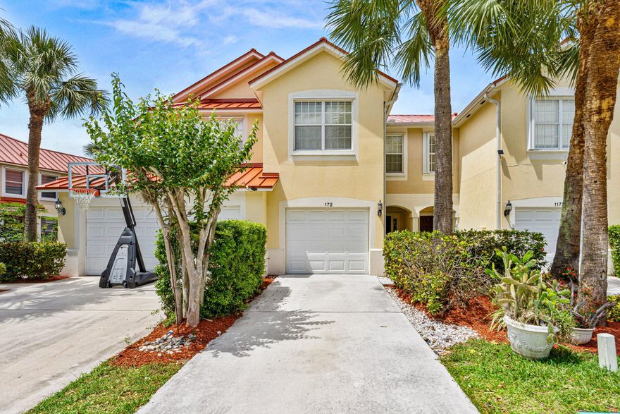 Stunning 3 bed / 2.5 bath townhome in Greenacres with a BRAND NEW ROOF. Walk in and feel the volume with soaring ceilings, an open layout, and incredible natural light. The kitchen delivers with stainless steel appliances, granite countertops, and custom cabinetry. Entertain effortlessly on your oversized paved patio with peaceful lake views. Upstairs features a spacious primary suite with walk-in closet, dual vanities, and a sleek frameless glass shower, plus two additional bedrooms and a convenient laundry area. Gated community with pool and playground. Prime location near I-95, Turnpike, top shopping, dining, and A-rated schools. Opportunities like this at this price do not last. Come on home.