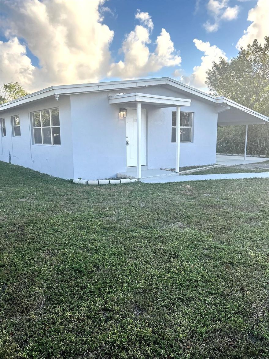 " PRICED TO SELL "Must see... A real Gem 3 bedroom, 2 baths. No HOA. This home will please and surprise you with its  wood beam ceilings that giving off a real down home Florida charm. Freshly painted, one year old roof, carport, large backyard. Especially suitable for the first time home buyer, this one is in beautiful condition and so well maintain.  Enjoy quick access to I-95 for comfortable commuting.