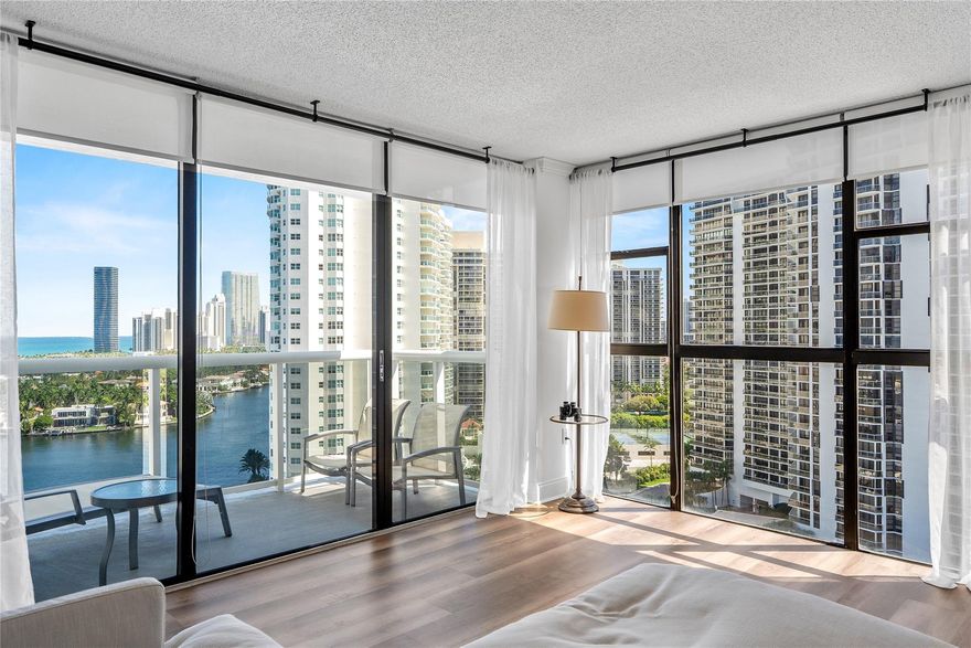 Seasonal Rental – Waterview Condo in Aventura
Escape to this beautifully furnished 2 beds / 2 baths condo with breathtaking views of the ocean, canal, & Turnberry Golf Course. Enjoy 2 private balconies, an open-concept kitchen, high-end appliances, stylish, modern finishes. Located in Waterview Condominium, you'll have access to top-tier amenities: gym, sauna, library, billiards, and a party room. High-speed Wi-Fi, premium cable, and guest valet are all included. Designed with style and comfort in mind, the open-concept kitchen features high-end appliances and elegant finishes — perfect for entertaining or enjoying a quiet evening at home. There is no pool. Live the Aventura lifestyle this season—minutes to beaches, shops, and dining. Call the listing agent for availability and showings.