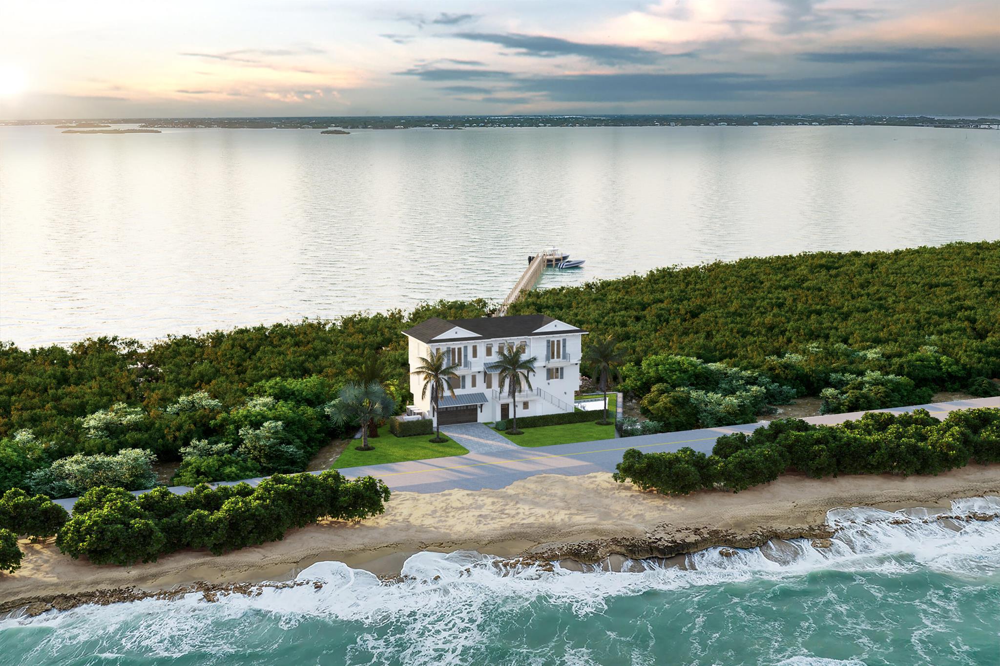 Spanning over an acre, this exceptional property offers approximately 275 feet of combined water frontage, stretching from ocean to river. Whether you prefer to watch the sunrise over the Atlantic or the sunset over the river, this is the ideal location for experiencing breathtaking views from every angle.South Hutchinson is renowned for its classic old Florida charm, offering a unique and peaceful retreat within South Florida.Whether you seek a private beachfront escape or a quick boat ride to the open ocean, this property provides the perfect setting for those who value tranquility, natural beauty, and coastal living at its finest.