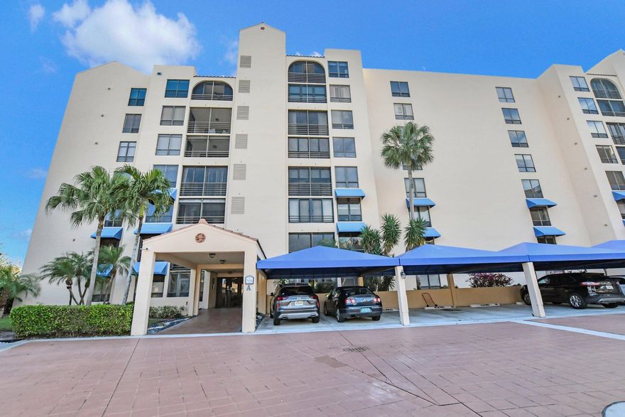 Spacious 3-bedroom, 2-bath condo on the 4th floor in Promenade at Boca Pointe—an excellent opportunity to update and make it your own! Enjoy stunning golf and water views from the screened-in patio. Additional living space is created by the enclosed second patio. The third bedroom is currently configured as a den. A/C replaced just 1 year ago. The primary suite features laminate flooring, two closets, and beautiful views. Primary bath includes double sinks, a separate shower and tub, plus a linen closet. Convenient covered parking space nearby. Community amenities include a resort-style pool, fitness area, meeting rooms, and on-site manager. Concrete restoration has been completed.