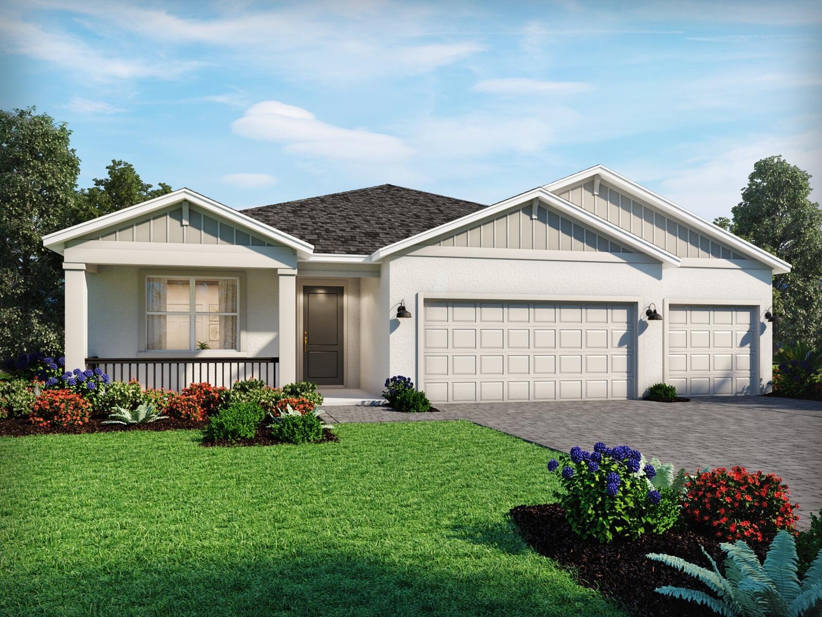 Brand new, energy-efficient home available by Aug 2025! This functional floorplan features an open great room, kitchen and dining combination. The primary suite includes a beautiful tray ceiling and a large walk-in closet. The designated tech area and flex room are the perfect spaces to work from home. New phase now available! Hampton Park - Signature Series offers single-story homes with three-car garages in the beautiful setting of Vero Beach, Florida. Homeowners will enjoy a gated community of homes built with the innovative, energy-efficient features that Meritage Homes is known for. With easy access to I-95 and downtown Vero Beach, Hampton Park is ideally close to shopping and dining, entertainment, and pristine beaches. Each of our homes is built with innovative, energy-efficient