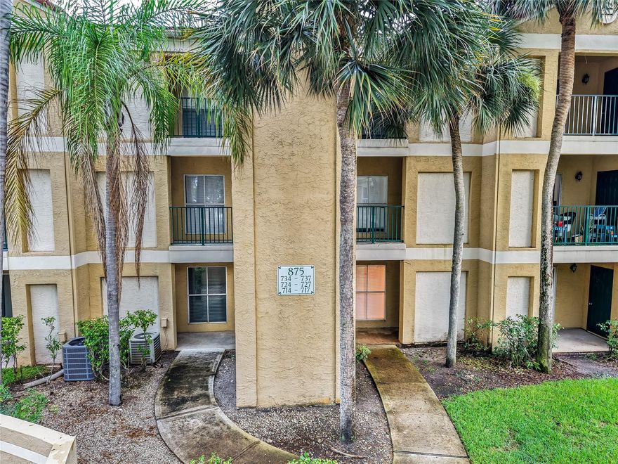 Investor friendly beautiful 2/2  first floor, corner unit, no carpet, tiled flooring, updated wood cabinetry in kitchen with quartz counter tops, newer appliances, washer and dryer in unit,  new shower in primary bath as well as new tub in guest bath.  Separate secured storage room on patio.  All-ages community, Conveniently situated across the street from Coral Springs Mall,  easy access to shopping, dining, entertainment, schools, parks, and more. Amenities included in the  community are pool and gym. Unit is rented until October 31st, 2026 for $$1800 monthly.