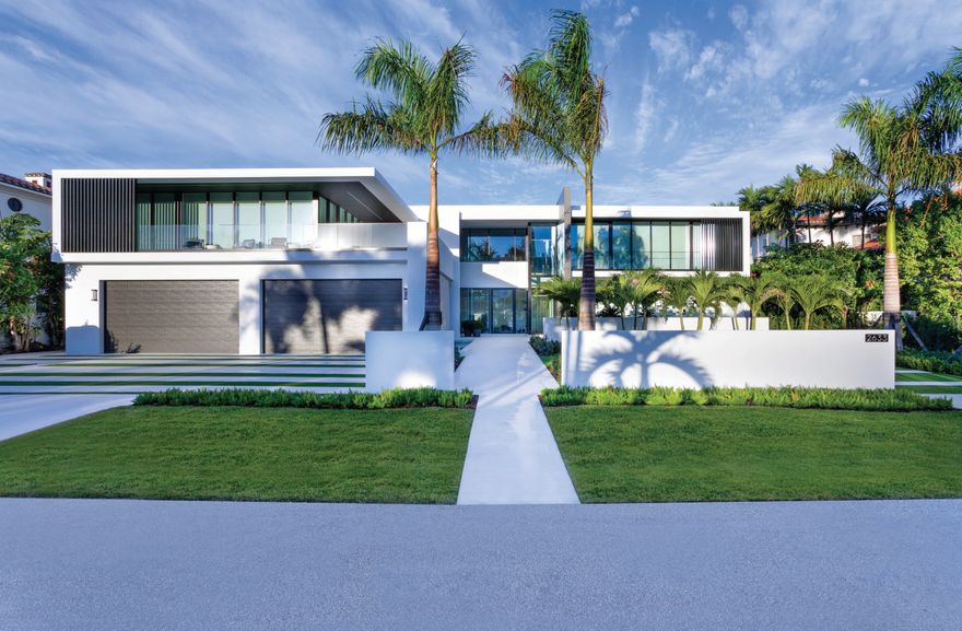 Welcome to 2633 Spanish River Road in Boca Raton. Artfully built by Boca Raton Custom Homes, innovatively conceived by acclaimed Rex Nichols Architects, with spectacular interiors by award-winning Lesly Maxwell, and sublime landscaping design by Greg Lombardi Design, this stunning waterfront residence is one of the most beautiful homes in Palm Beach County. Here the transfusion of light and space, the compelling axis of lines, the minimalist flair all work together to create architectural layers that appear to float, while seamlessly integrating the outdoors with the indoors. Also offered at $17.95 Million Designer Furnished by Lesly Maxwell of Lesly Maxwell Interiors. DISCLAIMER: Information published or otherwise provided by the listing company and its representatives including but not limited to prices, measurements, square footages, lot sizes, calculations and statistics are deemed reliable but are not guaranteed and are subject to errors, omissions or changes without notice. All such information should be independently verified by any prospective purchaser or seller. Parties should perform their own due diligence to verify such information prior to a sale or listing. Listing company expressly disclaims any warranty or representation regarding such information. Prices published are either list price, sold price, and/or last asking price. The listing company participates in the Multiple Listing Service and IDX. The properties published as listed and sold are not necessarily exclusive to listing company and may be listed or have sold with other members of the Multiple Listing Service. Transactions where listing company represented both buyers and sellers are calculated as two sales. The listing company's marketplace is all of the following: Vero Beach, Town of Orchid, Indian River Shores, Town of Palm Beach, West Palm Beach, Manalapan Beach, Point Manalapan, Hypoluxo Island, Ocean Ridge, Gulf Stream, Delray Beach, Highland Beach, Boca Raton, East Deerfield Beach, Hillsboro Beach, Hillsboro Shores, East Pompano Beach, Lighthouse Point, Sea Ranch Lakes and Fort Lauderdale. Cooperating brokers are advised that in the event of a Buyer default, no commission will be paid to a cooperating Broker on the Deposits retained by the Seller. No commissions are paid to any cooperating broker until title passes or upon actual commencement of a lease. Some affiliations may not be applicable to certain geographic areas. If your property is currently listed with another broker, please disregard any solicitation for services. Copyright 2021 listing company All Rights Reserved.