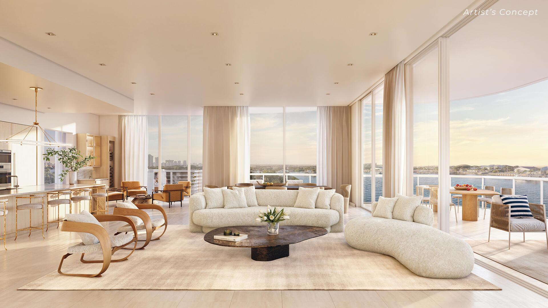 Move-In Early Next Year, construction is ahead of schedule at The Ritz-Carlton Residences, Palm Beach Gardens. This 14-acre oasis combines legendary on-site hospitality and management by The Ritz-Carlton. A resort lifestyle directly on the Intracoastal Waterway, moments from premier shopping, dining, pristine beaches & top golf courses. 106 residences, 29-slip private marina, options include 3 to 5 bedroom flow-through layouts, all with floor-to-ceiling hurricane windows & expansive terraces overlooking the waterfront. 2 assigned garage spaces. Amenities:24-hr guard gate, concierge, food & beverage service, valet, fitness center, spa, business center, resort pool with lap lane, cabanas, guest suites & more
