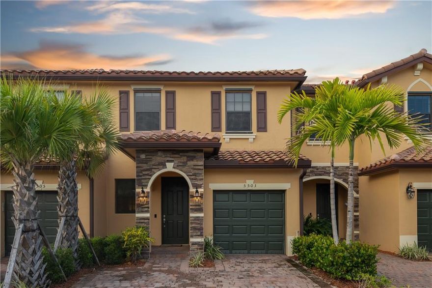 Welcome to modern living, this newer built townhome features 3 bedrooms, 2.5 baths, 1 car garage, 2 car driveway. Home comes fully setup with Smart Home Technology, including Ring doorbell and WiFi Thermostat. White cabinets, sleek backsplash and quartz countertops in the kitchen. Upgraded tile flooring on the first floor and tankless water heater. Beautifully pavered fenced patio for easy maintenance, great for BBQs and entertaining. Exit through the patio to a very large fenced in grass area perfect for dogs or kids to play. Across from the Pool/Clubhouse and very close to grocery stores, shopping plazas, hospital, and highways. Come check out this amazing home with a low HOA!!