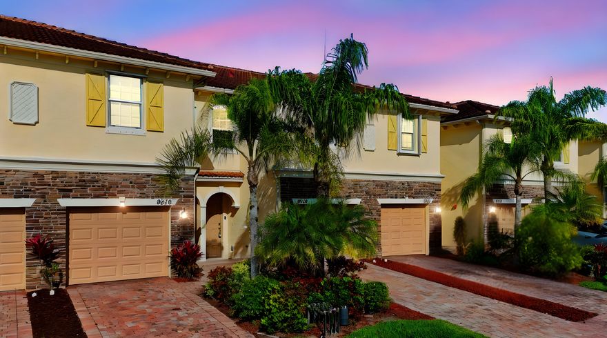 This one checks all the boxes. Freshly painted, professionally cleaned, and completely move-in ready, this 3 bed, 2.5 bath townhome with 1-car garage stands out with upgrades that matter including brand new flooring, new A/C, and a Tesla charger already installed. The paver driveway fits two cars plus the garage, with extra guest parking just steps away. Inside, the kitchen offers granite countertops, stainless steel appliances, pantry storage, and a layout that flows into the living space. Sliders open to a fully fenced private backyard, perfect for grilling or unwinding. Upstairs, the primary suite features a double vanity, soaking tub, and separate shower, plus second-floor laundry. Close to the pool, amenities, I-95, shopping, and dining. Pet friendly.