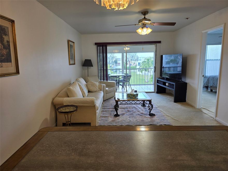 Spacious, fully furnished 2-bedroom, 1.5-bath condo located in the desirable 55+ community of Royal Park Gardens in Margate. Enjoy tranquil pool views with direct access from the third-floor screened-in patio. The unit offers ample storage, a walk-in closet, impact-resistant windows, and includes cable and water. Residents enjoy resort-style amenities including three heated pools, tennis courts, pickleball, BBQ/picnic areas, clubhouse, and community rooms. Association requires a minimum credit score of 700+, $40,000 in annual income, and at least one occupant aged 55+.