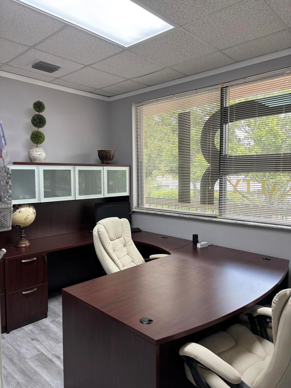 Furnished room office available for rent.