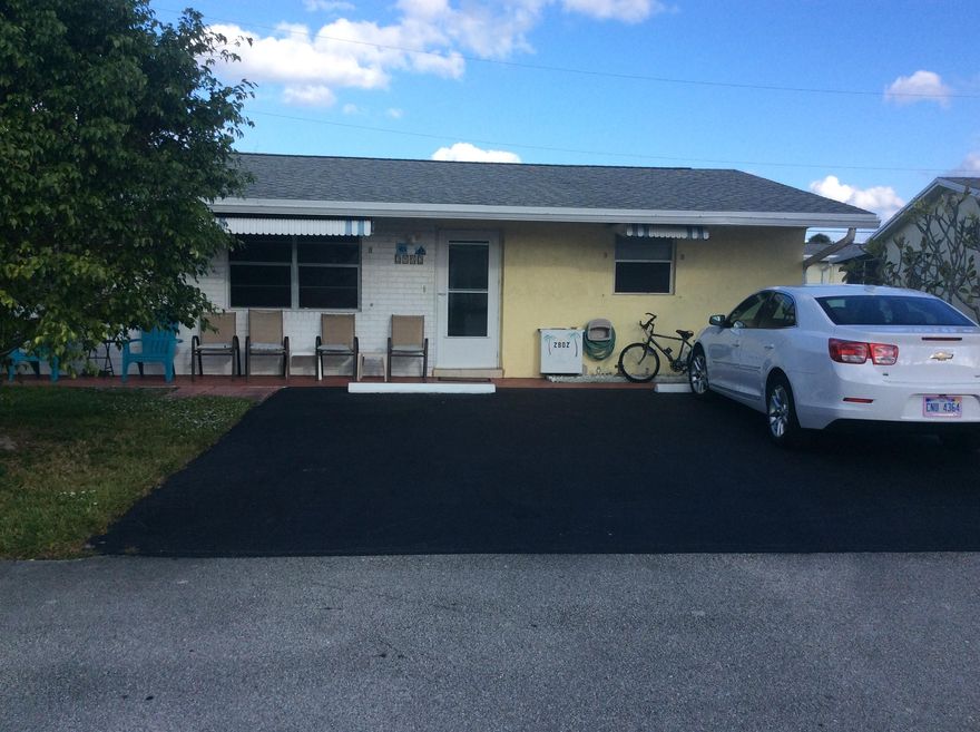 All ages welcome in this lovely community inside laundry room in this 2 bedroom 2 bath villa with large family room not included in sq footage parking at your front door clubhouse and pool low maintenance includes cable but not water.  Can be rented immediately sold as is