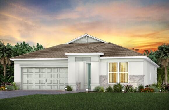 UNDER Construction: Come elevate your Active Adult lifestyle at Del Webb Tradition. The Palmary lives large thanks to it's incredible gathering room and kitchen space. Elegant finishes, including Built In Kitchen with crisp white cabinets and oversized tiles throughout every room, have been added making move in a breeze for most any decorating style. Enjoy the private garden view with premier Southern exposure from your screened in Lanai. This community is in it's final phase. Don't let this incredible opportunity pass you by.