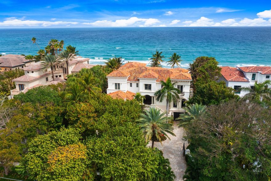 Located on the prestigious Hillsboro Mile, this home is situated on 220 total feet of intracoastal and oceanfront. This exquisitely built transitional home has 7 bedrooms and 9.2 baths with breathtaking views from every part of the home. Enjoy resort-style living with private salt water pool and spa, outdoor kitchen, exercise room, media room and wine room. This Estate is on over 32585 Sq ft. has a gated entry to the property and a  5 car garage. 
Incredible sunrises and sunsets you will never want to leave this tropical paradise.