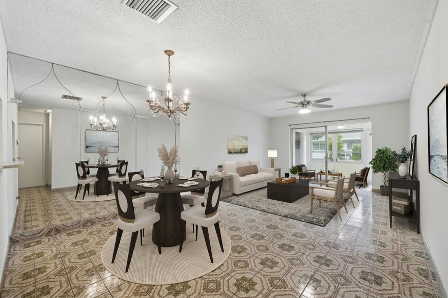 **BEST PRICED 2 BEDROOM VILLA AT LAUDERDALE WEST**  Recently refreshed with a fresh coat of paint and virtually staged to show the home in it's best light. This cozy Villa offers spacious closets, functional layout, enclosed patio, and an abundance of natural light. Lauderdale West is an active over 55 community with a variety of amenities, including 2 clubhouses, pools, tennis counts, fitness center, card rooms, organized clubs, & bus service. Maintenance includes Internet, Cable TV,  roof repairs/replacements, exterior painting & pest control. Don't miss the opportunity to make this beautiful property your own!