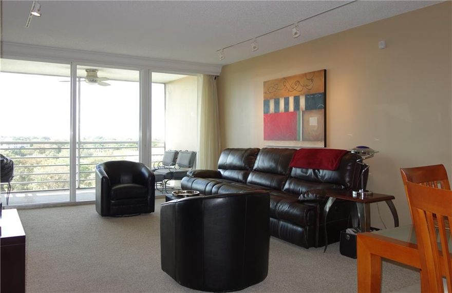 This 10th floor home has million dollar views of the golf course and skyline. Some of the many upgrades include, ALL IMPACT WINDOWS AND SLIDER, remodeled baths and kitchen with granite countertops, lighting and much more. Located on Oaks Lane just across miles of walking and biking trails. Seller will sell the property furnished as seen. Don't miss out on this great home. The market is hot so you have to act fast. Amenities include water, sewer, trash, cable and internet.