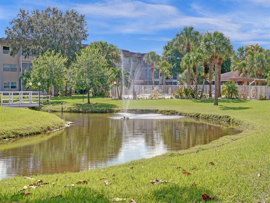 LAKEFRONT ESTATE SALE - PRICED TO SELL! Wake up to serene lake views from your bright enclosed Florida room in this desirable 55+ community. This 2BR/2BA ground-floor condo offers the perfect combination of convenience and resort-style living. Gleaming ceramic tile throughout, spacious layout with split bedrooms for privacy, and generous storage. The real value? $382/mo HOA covers heated pool, fitness center, clubhouse, elevator, AND all exterior maintenance - true turnkey living. Located in an elevator building with easy access to Turnpike, shopping, and Cleveland Clinic. Motivated seller, easy to show, won't last at this price! Schedule your showing today. You will fall in love with the community atmosphere which includes relaxing gardens, beautiful lakes, and social areas full of amenities to keep you busy. Whether you are looking for a seasonal retreat or a permanent home, this property offers the best of Florida living. Close to shopping, dining, and entertainment. Schedule your private showing today to see this gem in person. Please note: Some images have been virtually staged to better showcase the true potential of rooms and spaces in the home.