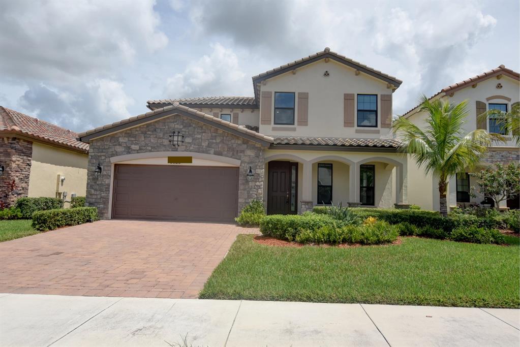 Gated community is located close to Wellington Green Mall and dining and provides quick access to all major roadways incl Florida's Turnpike. Walk past the covered entryway through and into the spacious 2,268 A/C sq. ft. of elegantly designed living space featuring dramatic 9-foot ceilings in the Living and Family Room areas. You'll feel right at home in the open Kitchen. Directly connecting to the kitchen is a covered terrace. The wide open Family room provides convenient access to a first floor bedroom, full bath and Laundry Room featuring a large-capacity washer & dryer. Second floor Master Suite featuring walk-in closet, master bath, double sink, roman tub, glass-enclosed shower. A schools. Min 700 credit score.