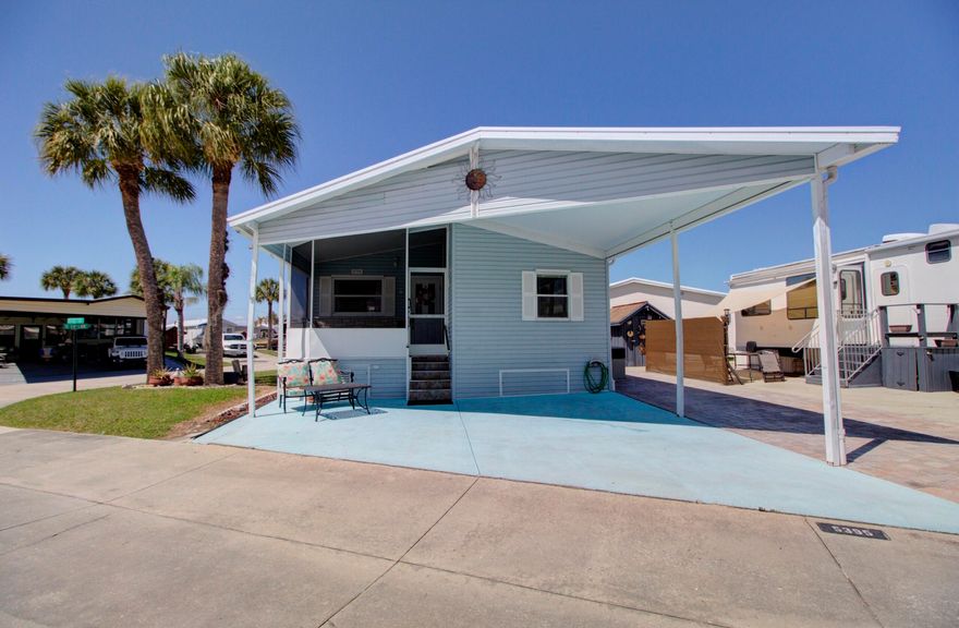 Welcome to this charming 2-bedroom, 1-bath home located in the desirable 55+ community of Ancient Oaks. Situated on a peaceful corner lot, this home features tile flooring throughout the main living areas with carpet in the bedrooms. There's large open living area with plenty of windows for lots of natural light.  The kitchen boasts newer appliances and plenty of  cabinet space. A versatile bonus space with French doors offers the perfect home office, den, or hobby room. The active Ancient Oaks community offers wonderful amenities and waterways with access to Lake Okeechobee. HOA fees are $624 per quarter. Don't miss this opportunity to enjoy comfortable, low-maintenance living in a vibrant 55+ community!