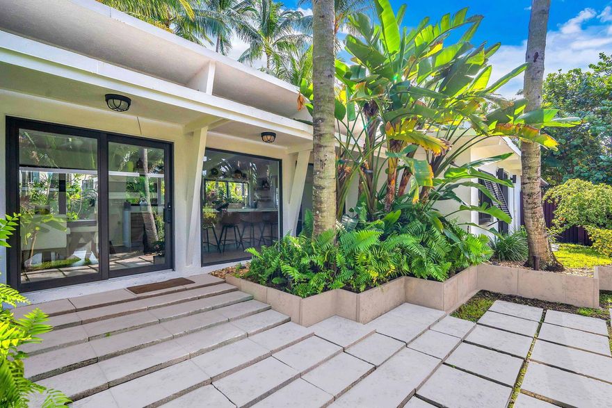 Nestled in the heart of Las Olas in Fort Lauderdale, this modern bungalow plus guest house is situated on a prime 100+ waterfront lot with deep water canal, no fixed bridges and ocean access.  Multi million dollar homes surround this lush tropical waterfront home in the most prime location.  The tropical pool area features 50 plus coconut & fox tail palm trees with a raised platform area and hot-tub for casual Florida living.  For the boating/yachting enthusiast, this prime east facing lot features a concrete seawall and dockage for 90 ft+ yacht with water and electric. Enjoy waterfront living in this small but modern home or build your dream home on this prime lot and location.Main house 1 bedroom, 1.5 bath plus guest house with 1 bedroom, 1 bath, walk-in closet,