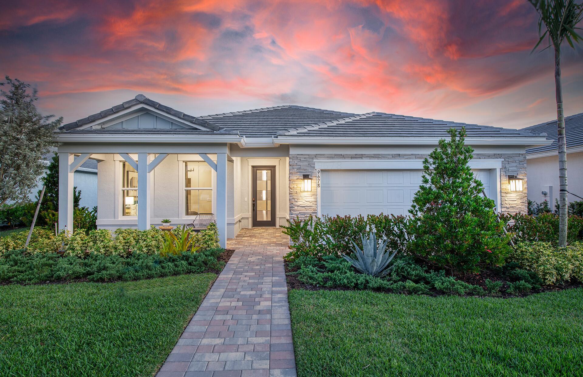 Have you ever dreamed of living in a Builder's show home? Well, here is your chance! Just bring your clothes and your toothbrush and move right into this beautifully decorated Mystique model home. Open concept and Split floorplan, this popular 3 bedroom plus den/2 bath with lake view is a winner. Open the pocketing zero corner sliders and bring the party outside to the oversized covered lanai. While you are only steps to the community's pool, you have room in your backyard to build your own. Home will be sold furnished. Cost of furnishings ($30K) not included in published price and must be paid directly to builder. Estimated move in for this home will be January - March.