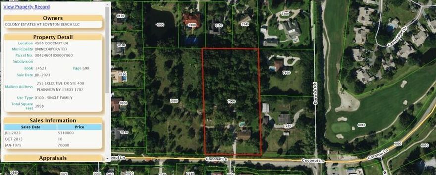 Under Contract but Accepting back-up offers. New Semi-Custom Home Development property opportunity, Holiday Organization is planning to develop Colony Estates, The adjacent 4.9 Acres is included in this sale, total acres 9.6 Acres, and all development rights and plans. The plan is for 38 single-family semi-custom homes ranging from 3,300 square feet to 3,800 square feet with amenities including a pool, cabanas, and a fitness center. See attached materials and site plan.