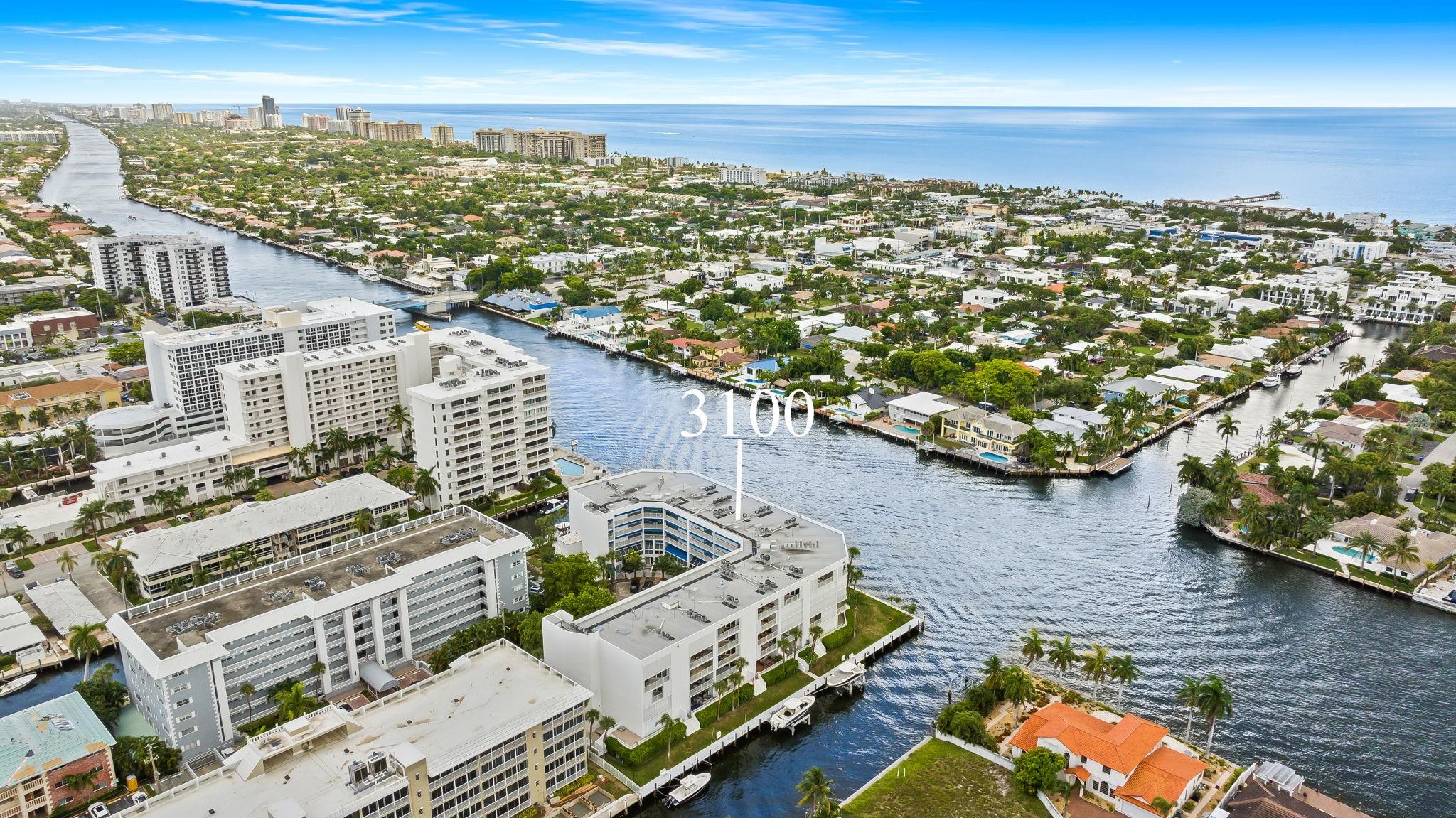 This is waterfront living at its finest. With three private balconies totaling 100 linear feet directly on the Intracoastal, this 3-bed, 2.5-bath residence delivers endless water views and a front-row seat to Fort Lauderdale’s daily yacht parade. Inside, an open layout and floor-to-ceiling glass invite the views into every corner. The owner’s suite includes an updated bath, generous closets and an additional sitting area. A semi-private elevator whisks you directly to your residence from your two secure garage spaces. This exclusive 31-residence building offers a heated pool right on the Intracoastal, 740 feet of waterfront and available dockage. Refined coastal luxury in the heart of Coral Ridge. 3rd bedroom currently being used as an office. SF is from bcpa.