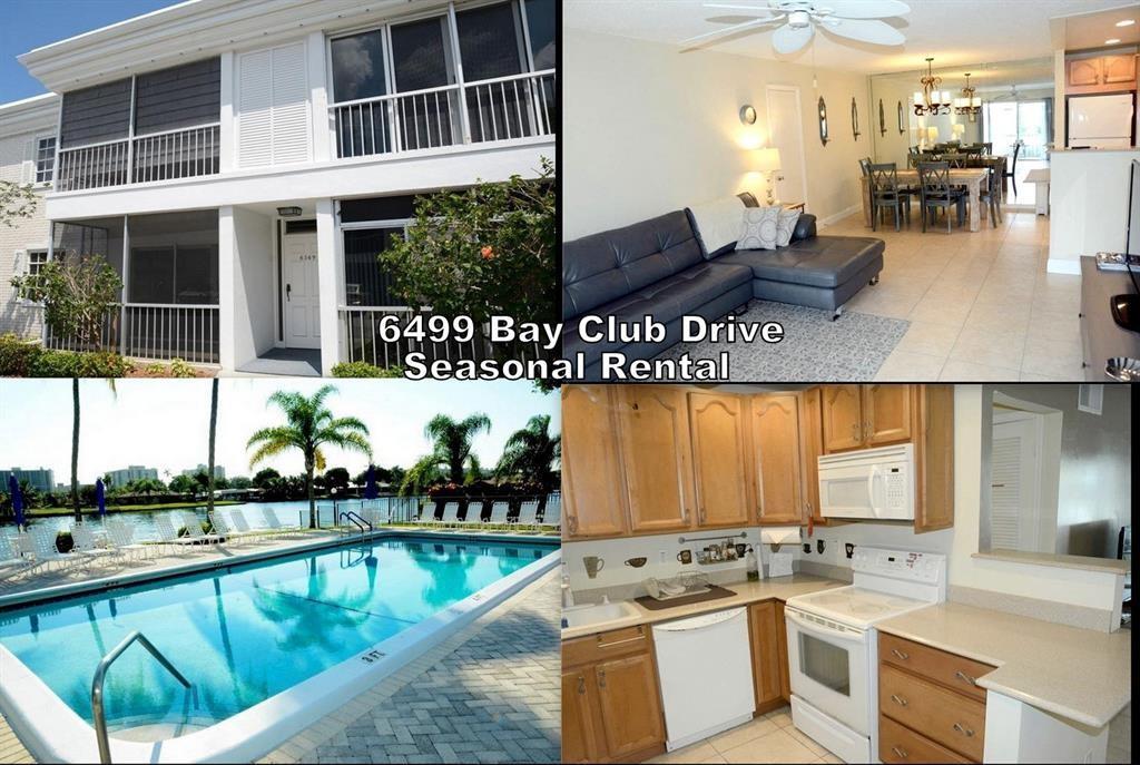 HIGH SEASON RENTAL DECEMBER TO MARCH. 3+ months. A great furnished rental in prestigious Bay Colony Club. This 2 bedroom, 2 bath is furnished with great taste. It has a fully equipped kitchen along with a washer & dryer, impact windows, too, and a screened-in balcony. This is in building 19 which is close to the Intracoastal waterway and is an end unit, directly on the canal...looking at the boats and water. Come and take a look...you will love it!! Life is good! For rent in season $3900. No smoking, no trucks, no motorcycles.