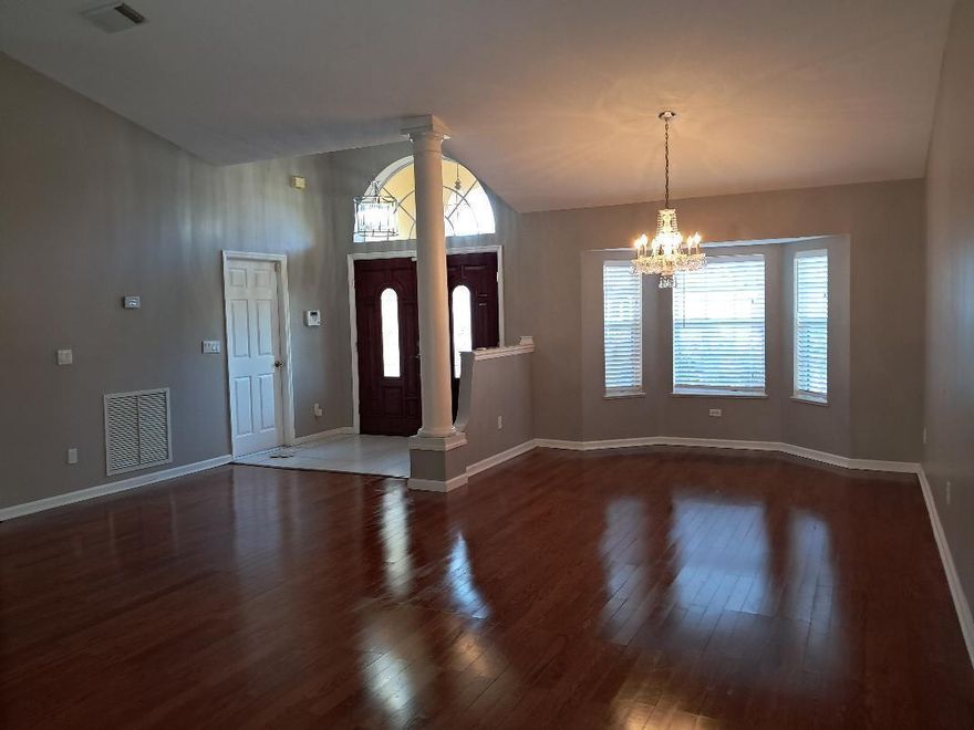 Very nice home with formal living dining and family room plus bonus breakfast nook, Large covered screen patio. Lots of fruit trees