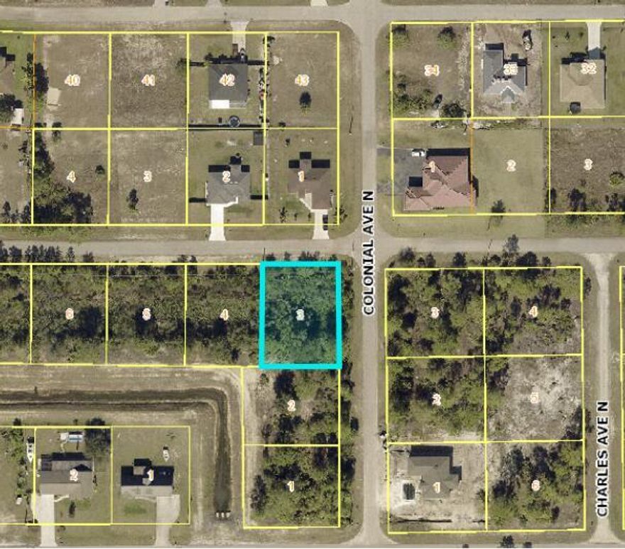 Desirable Corner Lot located in the rapidly growing city of Lehigh Acres. This lot features quick access to State Road 80. Just a few minutes from 18 hole golf and the beautiful Colonial Country Club. Only 30 minutes to Fort Myers and it's beautiful beaches. Act Fast! This lot will not last long!