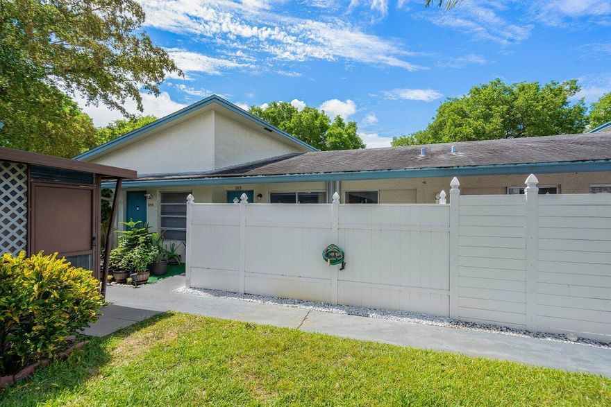 Charming, cozy, and move-in ready 1BR/1.5BA one-story villa! Convenient half bath for guests! Two closets in the bedroom. Newer appliances, A/C and Water Heater from 2018. Hurricane season ready with hurricane windows and panels. Spacious private patio. Two assigned parking spaces. Well maintained community with pool. Association responsible for roof maintenance and replacement. Contents insurance (HO6) makes owning and insuring this unit very affordable. HURRY, THIS WON'T LAST. Convenient location minutes from Costco and i95. Low HOA fees of $288/mo. 1 dog up to 40 lbs allowed. Minimum 650 credit score (each occupant) required by HOA. No Leasing 1st year.