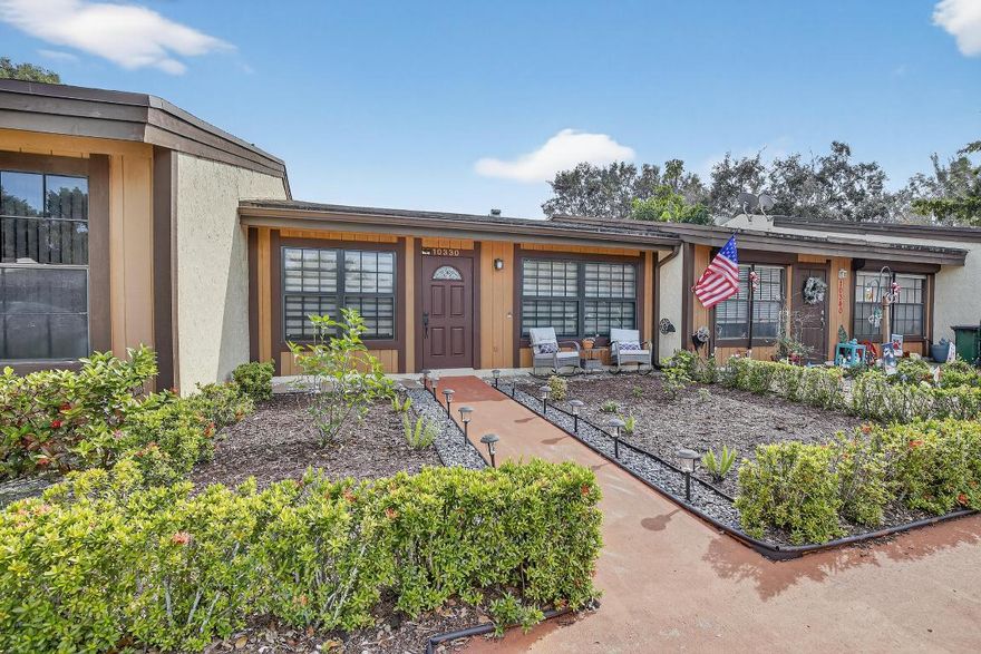 This beautiful, move-in-ready townhouse is located in the charming Cedarwoods community in Pembroke Pines and is surrounded by A+ rated schools. This fully updated 2-bedroom, 1-bath home offers peace of mind with impact windows and doors, a roof installed in 2016, HVAC installed in 2018, and a brand-new water heater installed in 2024. Enjoy the convenience of an in-unit washer and dryer, ample storage in the laundry area, plus an additional exterior storage closet. The private back patio is ideal for entertaining, featuring a concrete floor, pergola, and outdoor TV connection. Two assigned parking spaces and abundant guest parking add to the convenience. Relax in your fenced backyard with wood privacy fencing. Low HOA of just $113/month makes this an exceptional value! Great Location!