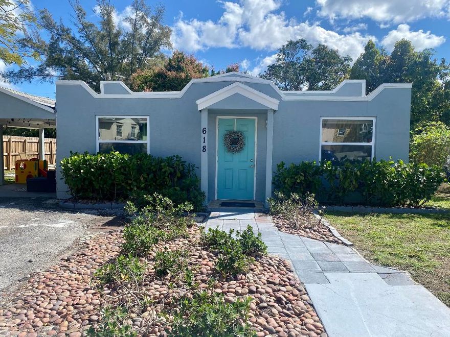 Fabulous 1920's single story Spanish-style bungalow with fenced-in yard located in the heart of Lake Worth Beach. The home features 3 BDR/1BTH, Carport, updated kitchen and bathroom, Impact Glass throughout, waterproof vinyl flooring, formal dining area, lots of windows allowing in tons of natural light and custom lighting fixtures. Kitchen has Quartz countertops, white wood cabinets, deep SS sink, tile backsplash, GE and Haier SS appliances, plenty of counter space and storage. Full laundry room/utility room inside.