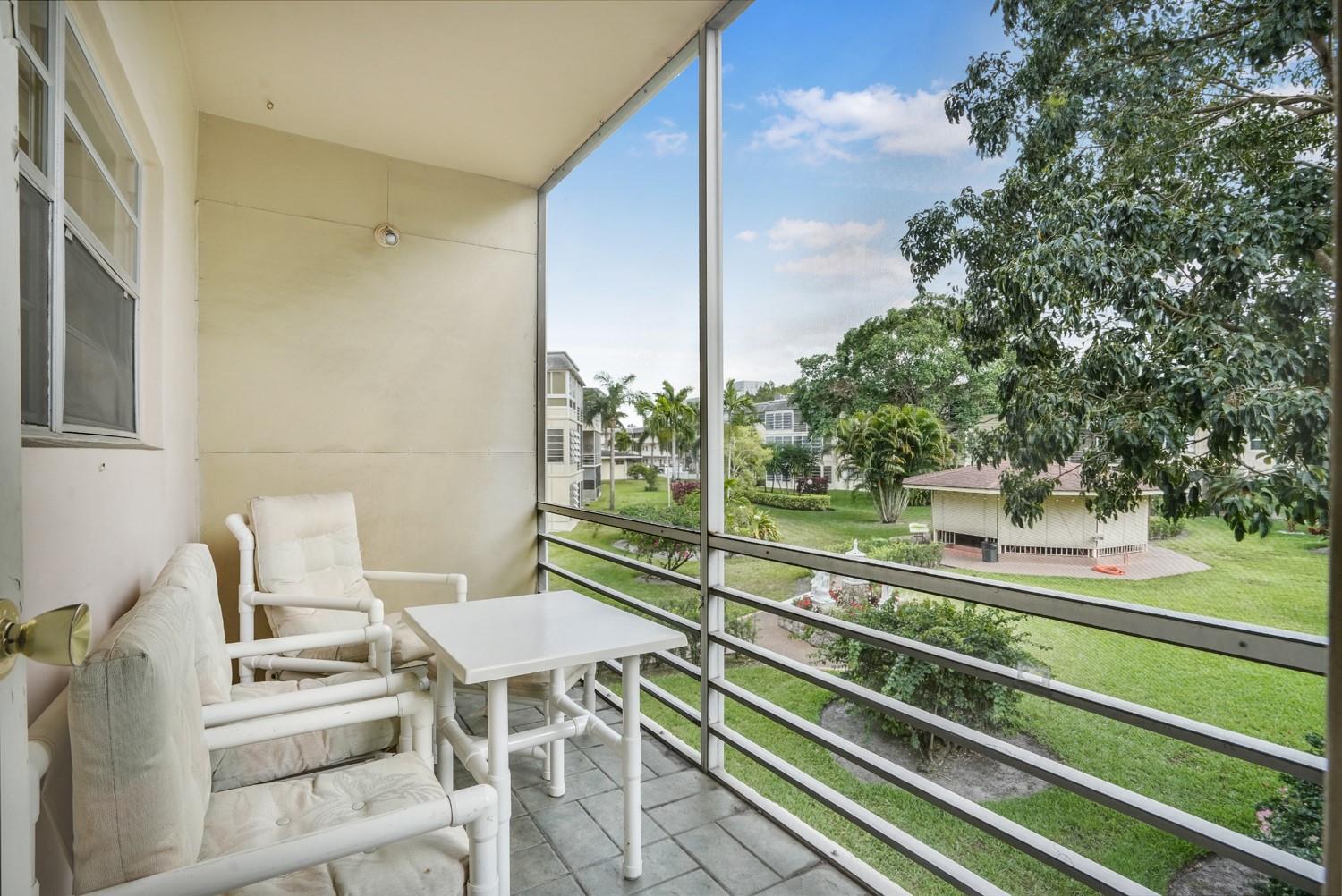 This lovely 1-bedroom, 1 bathroom property presents a charming living space, and a cozy and and inviting home. One of the standout features of this unit is the breathtaking view of the community courtyard and garden, offering a serene and picturesque backdrop. Located in the highly sought-after 55+ Lauderhill East community, residents can enjoy the tranquility of a peaceful yet friendly neighborhood. Enjoy the spacious bedroom, walk- in closet, screened in balcony, and tile and wooden flooring throughout.