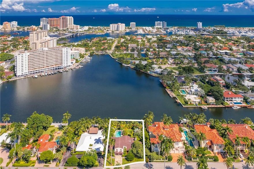 A piece of paradise located in the Prestigious Las Olas Isles!! Enjoy Classic Floridian Charm within this tropical oasis overlooking wide open water views of the majestic Sunset Lake.  A boater's dream with 100' deep water frontage and unrestricted ocean access. Just minutes to the Fort Lauderdale Inlet. Walk to the Beach, dining, shopping & nightlife. Just minutes to Fort Lauderdale Intl Airport and Port Everglades!