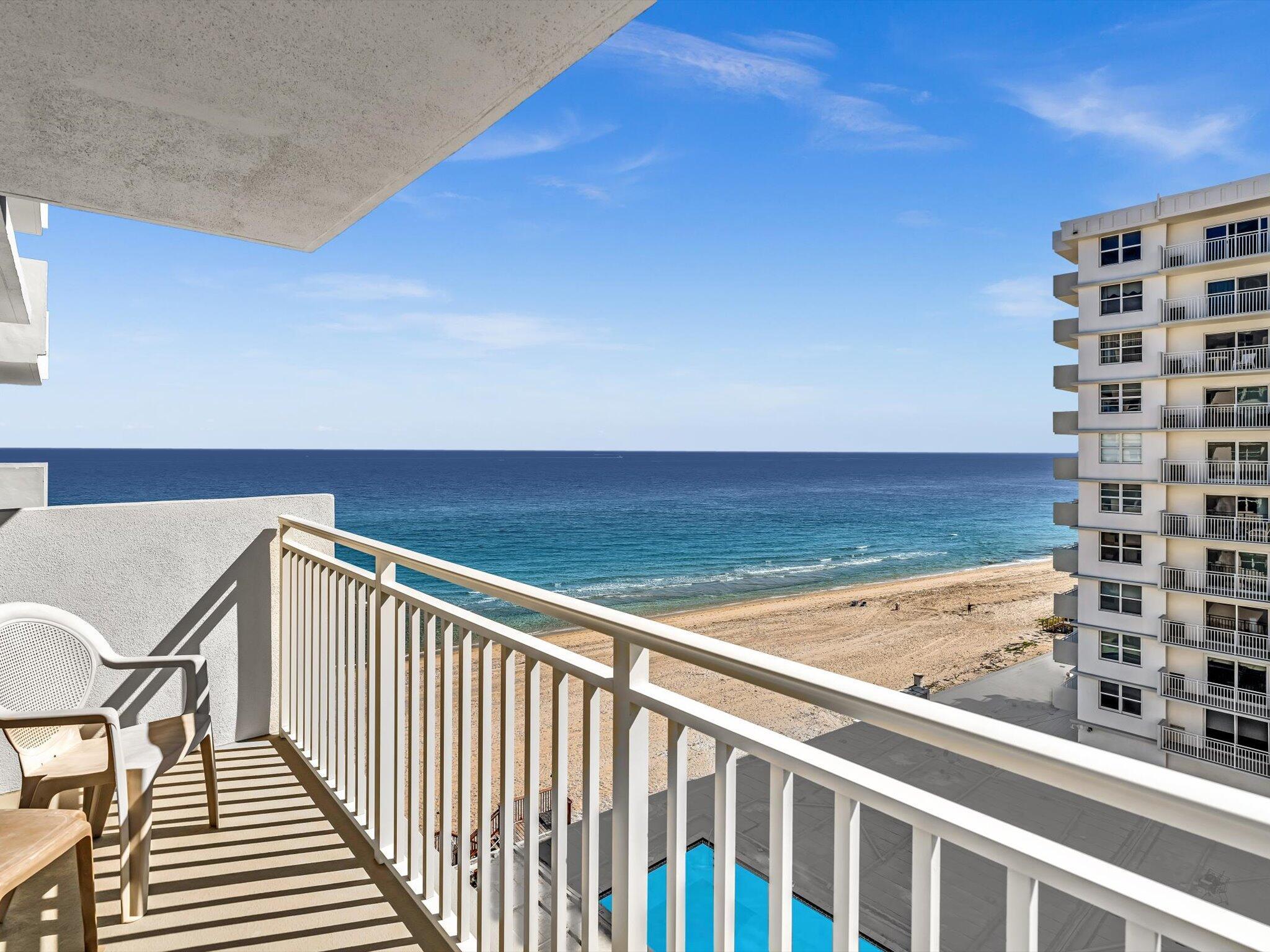 Wake up to breathtaking OCEAN VIEWS in this beautifully appointed FULLY FURNISHED 2-bedroom, 2-bathroom oceanfront condo in Highland Beach. Offering PRIVATE BEACH ACCESS, this condo is ideal for full-time living, a seasonal retreat, or an investment- CONCRETE RESTORATION IS COMPLETE-Fully Certified Building. The primary suite is a private retreat, tucked away in a secluded nook with a closable door, an en-suite bathroom, and an extra storage closet. The second bedroom seamlessly integrates with the open-concept living space, featuring its own full bath and closet. Both bedrooms offer stunning ocean views but the expansive balcony steal the show, where you can enjoy soothing waves, salty sea air, and endless blue horizons