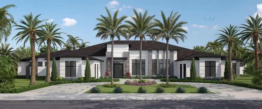 One of Wellington's finest homes. This brand new 8,005 sq ft one-story contemporary estate home in Wellington’s prestigious Southfields neighborhood offers luxury living on 1.9 acres, just a short golf cart ride to equestrian events. With a total of 12,149 sq ft, the home features 5 bedrooms, 7 bathrooms, a study, a gym, and an expansive open floor plan. The main living area boasts 15.5' ceilings, while the bedrooms feature 12' ceilings, providing an airy and spacious feel throughout. 


Key features include a 45’ x 70’ heated pool with spa and fire bowls—three times the size of a standard 15’ x 30’ pool—plus a massive 2,206 sq ft covered rear patio perfect for outdoor entertaining.
Get in pre-construction and make this house yours. This house 
Completion Mid 2026