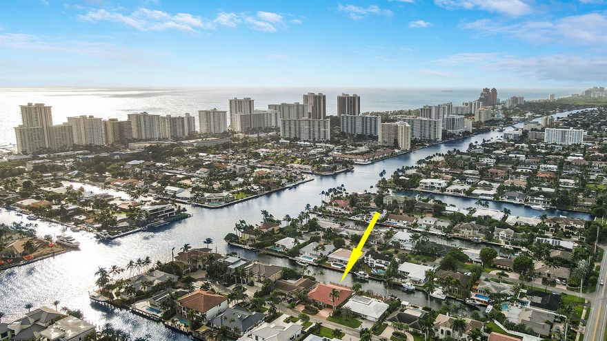 A BOATER'S DREAM! Sought-after Coral Ridge Country Club home on deep-water canal, only 4 homes from the Intracoastal Waterway, with no fixed bridges to the Atlantic Ocean. 4BR/3.5BA, CBS ranch-style home, 3921 square feet under air, 2-car garage, open-air inground pool, dock and seawall, featuring 85' of deep-water frontage with breathtaking views. NO HOA! One block away from the exclusive Coral Ridge Country Club, the only private country club in all of Fort Lauderdale. Membership is available with a personal invite from an existing member. Only minutes to Lauderdale-By-The-Sea beaches, parks, restaurants, shopping and entertainment. Enjoy a tranquil and luxurious lifestyle in one of Fort Lauderdale's premier waterfront neighborhoods, the prestigious Coral Ridge Country Club community!