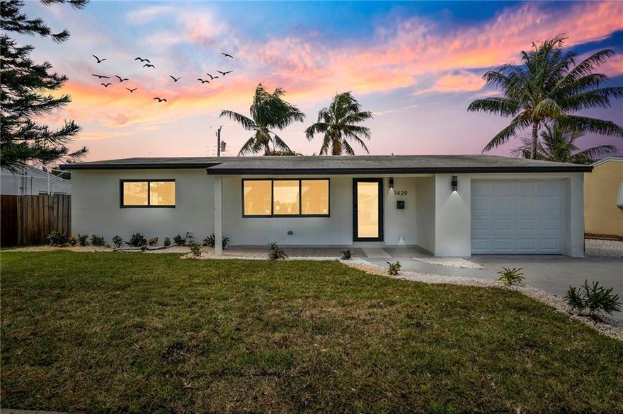 ABSOLUTELY STUNNING HOME IN THE HEART OF DEERFIELD BEACH! THIS HOME HAS BEEN COMPLETELY RENOVATED: IMPACT WINDOWS AND DOORS, BRAND NEW KITCHEN WITH STAINLESS STEEL APPLIANCES DOUBLE OVEN, BEAUTIFUL HOOD, QUARTZ COUNTERTOPS WITH WATERFALL EDGE, BRAND NEW BATHROOMS WITH ALL NEW EVERYTHING, STACKABLE WASHER & DRYER, EXTRA LARGE FENCED BACKYARD, BEAUTIFUL LANDSCAPING, EPOXY GARAGE FLOOR, AND MORE!