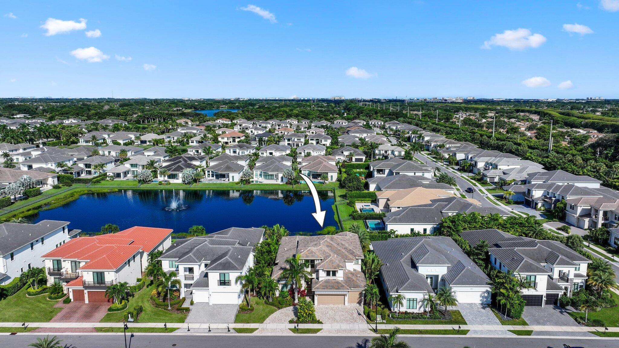 Welcome to Royal Palm Polo, presenting a rare opportunity to own a move-in ready Portland II home with lake views. This custom 4-bedroom home plus an office, loft, and 4.1 baths, & a spacious 3-car garage. The primary suite on the first floor boasts a sunlit sitting area and two expansive walk-in closets. The home features marble throughout and a chef's kitchen equipped with a Sub-Zero refrigerator, Wolf appliances, and a gas cooktop and quartz counters. The property showcases a stunning backyard with a summer kitchen, a beautiful lake view and a heated pool & Spa. Full House Generator. RPP is a gated non-membership community with amenities for all ages to enjoy. Floor Plan in Photos.