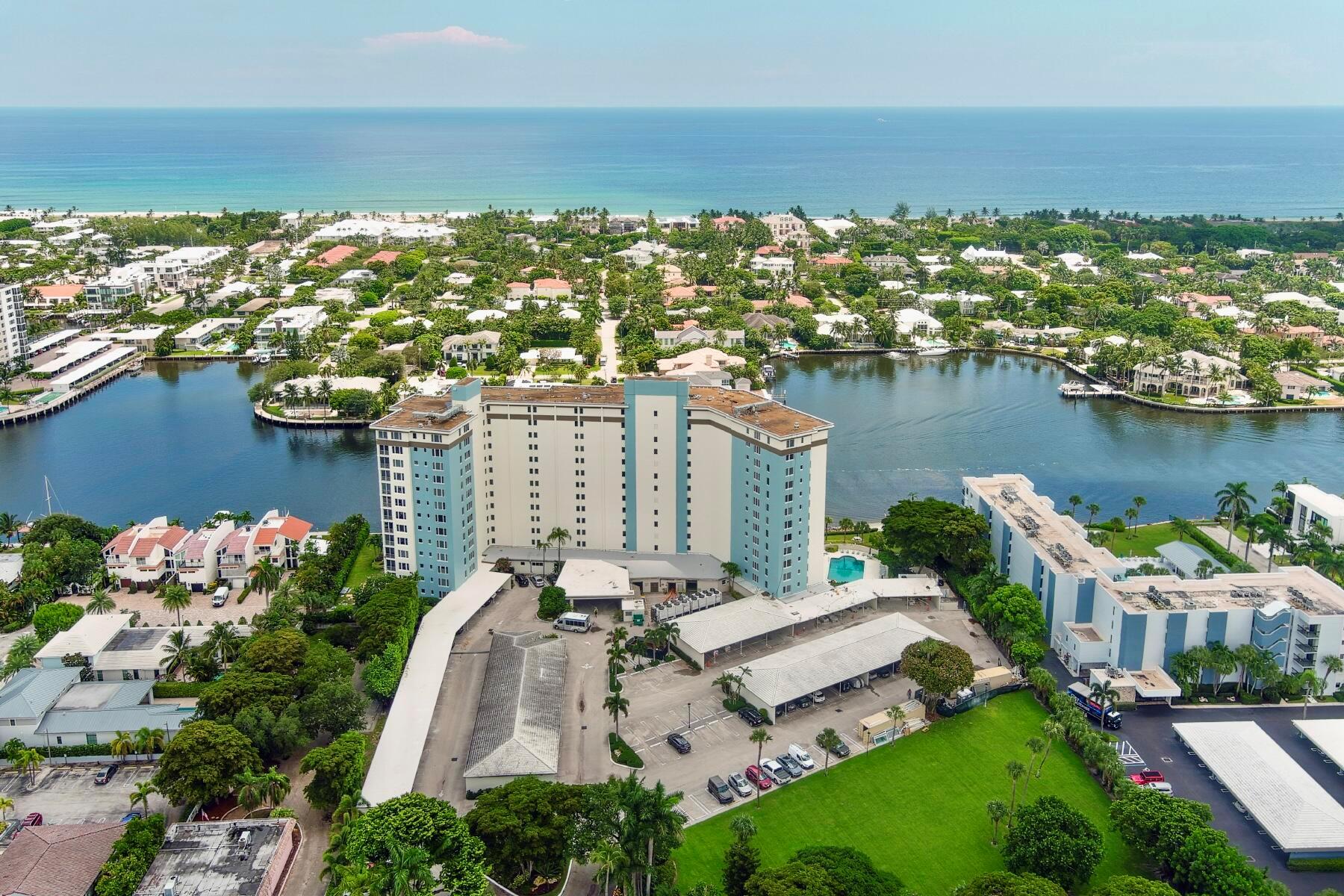 As you enter this rarely available 11th floor 3BR, 2.5BA condo, you are immediately struck by the unobstructed, sweeping Intracoastal and ocean views enjoyed from EVERY ROOM of the home. Wake up to the sun rising over the ocean or unwind at the end of the day as you watch the boats go by. The bright and airy open and split floorpan boasts 1932sqft and a neutral, coastal-chic palate. The home offers two primary suites with walk-in closets and ensuite baths, an additional bedroom currently operating as a large home office, and a powder room. The home's kitchen boasts custom wood cabinetry, granite countertops, stainless steel appliances, and flows seamlessly into the oversized dining and living rooms. The patio has been converted into additional living space. Whole home upgrades