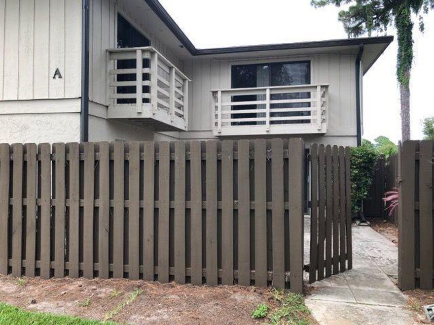 Nice townhouse in a gated community. Two bedrooms two and a half bathrooms. Fenced in courtyard and balcony. Discoloration may be present and could use some new flooring. Come take a look today.