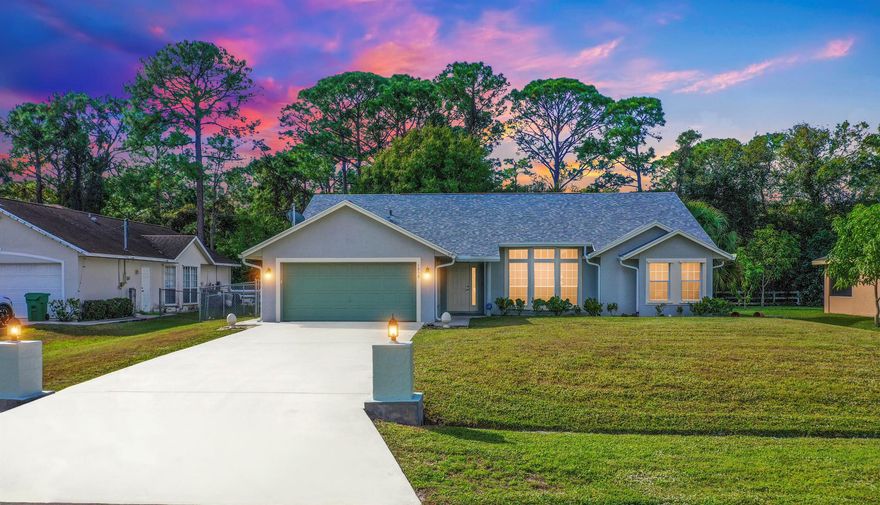 Welcome home to this well-maintained 3-bedroom, 2-bath, 2-car garage residence built with solid concrete block construction for lasting durability. Enjoy peace of mind with a brand-new roof installed in 2024. The split bedroom floor plan offers the privacy and functionality you are looking for. Centrally located next to a county park with quick access to the interstate, this home makes commuting and recreation easy. Step outside to a private backyard backing to a preserve, providing a peaceful, natural setting with no rear neighbors. A great opportunity to own a solid home in a convenient location.