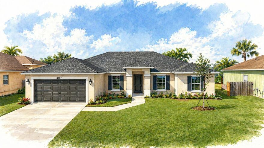 BUILDERS CLOSING COSTS INCENTIVES WHEN USING THE PREFERED LENDER!! The highly sought-after Ibis 1 model by award-winning Synergy Homes offers exceptional quality, energy efficiency, and modern design. Located at 4122 SW Baird Street in Port St. Lucie, this Gold Series home features 4 bedrooms, 3 bathrooms, a 2-car garage, and 2,149 sq ft of thoughtfully designed living space. Built with spray foam insulation and impact-resistant windows, this home is designed for comfort, durability, and efficiency. Enjoy a desirable Southwest Port St. Lucie location close to shopping, dining, parks, schools, and major roadways. READY NOW!! AMAZING LOCATION!!!! SURROUNDED BY BEAUTIFUL HOMES!!
