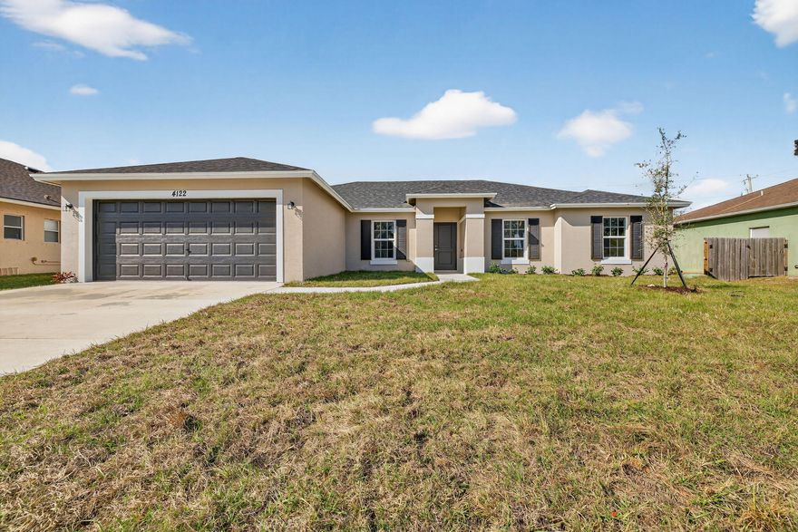 BUILDER PAID CLOSING COSTS! The highly sought-after Ibis 1 model by award-winning Synergy Homes offers exceptional quality, energy efficiency, and modern design. Located at 4122 SW Baird Street in Port St. Lucie, this Gold Series home features 4 bedrooms, 3 bathrooms, a 2-car garage, and 2,149 sq ft of thoughtfully designed living space. Built with spray foam insulation and impact-resistant windows, this home is designed for comfort, durability, and efficiency. Enjoy a desirable Southwest Port St. Lucie location close to shopping, dining, parks, schools, and major roadways.