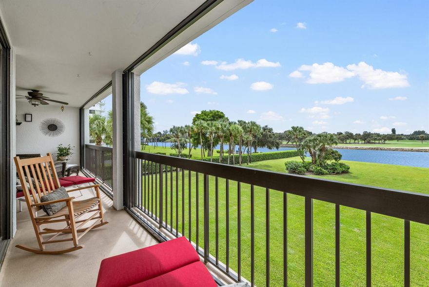 Views, Views, Views! Enjoy panoramic Intracoastal and golf course views from this rare southeast corner 3BR/2BA, third floor residence in Governor's Pointe, North Palm Beach. Light-filled unit features a spacious living area and generous full-length balcony accessible from both the main living space and primary suite, capturing sunrise and sunset views of the Intracoastal and NPB golf course. Exceptionally clean and well maintained. New accordion shutters on balcony and impact windows.  Convenient private stairway to deeded covered parking plus first-floor storage unit. Governors Pointe amenities include heated saltwater pool on Intracoastal, expansive waterfront lawn, newly built waterside deck with tables and umbrellas w/ sweeping Intracoastal views, fitness center w/ sauna and showers