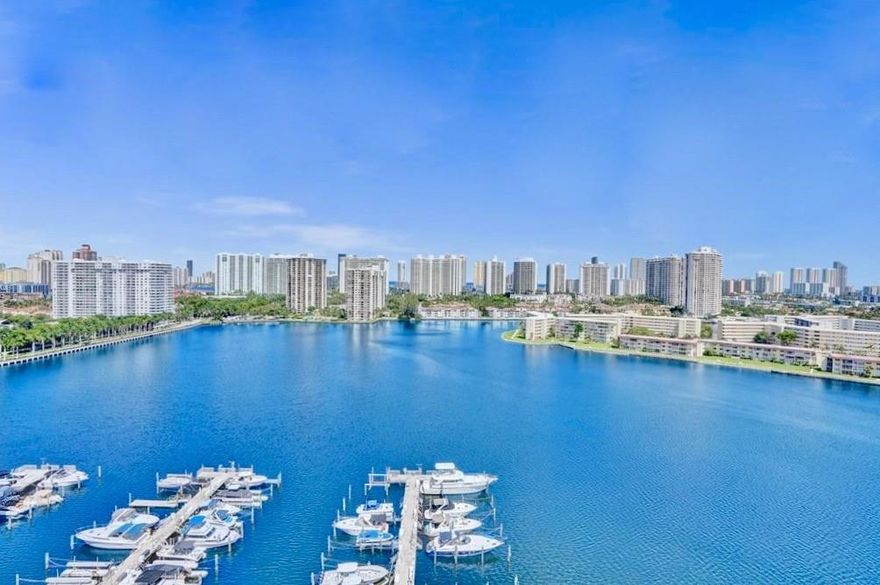 Motivated Seller - Bring All Offers! Ready to Customize 2Bed/2Bath 1,565 sq ft Residence located in the heart of Aventura. Enjoy Beautiful Water and City Views from both the North & South Exposure Balconies. The Open and Bright Living Room, Dining Room, Kitchen, & Balcony are on the Left Side upon Entering, with Hallway to Storage Room, Bathrooms, and Bedrooms on the Right.  The Primary Suite has a Walk-in Closet, Vanity Area & North Balcony Access. New A/C System & Spacious Utility Storage Area. Amenities Include: Secure Guard-Gated Community, Boat Dock, Storage Unit, Cable, Garage Parking, Valet, Tennis, 2 Pools, Sauna, Fitness Center, Restaurant, Grocery, Hair/Nail Salon, Library, & More! Conveniently Located near Dining, Shopping, Beaches, Schools, Airports, Entertainment & Roadways.
