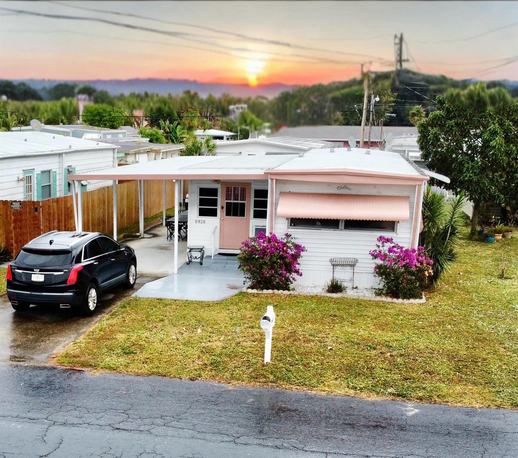 Charming, and well cared for 2bedroom and 1,5 BA, move-in ready fully furnshed mobile/mfg home in a 55+ community. DEEDED lot-no land lease! Low HOA ($1200 per year)incl. water w/community treatment. Remodeled Eat-in kitchen with new appliances and plenty of storage.. Relax on the oversized covered patio/ carport.Stackable washer and Dryer in second bathroom. Shed in the back for your tools . Perfect for season or year round living.Clubhouse offers social activities, shuffleboard, arts & crafts, BBQ grill. No lease 1st 3 yrs., No RVs, no trucks, no vehicles w/advertising.Enjoy beaches ( less than 10 min drive)shopping, dining, close to hospital and airport.CASH ONLY
