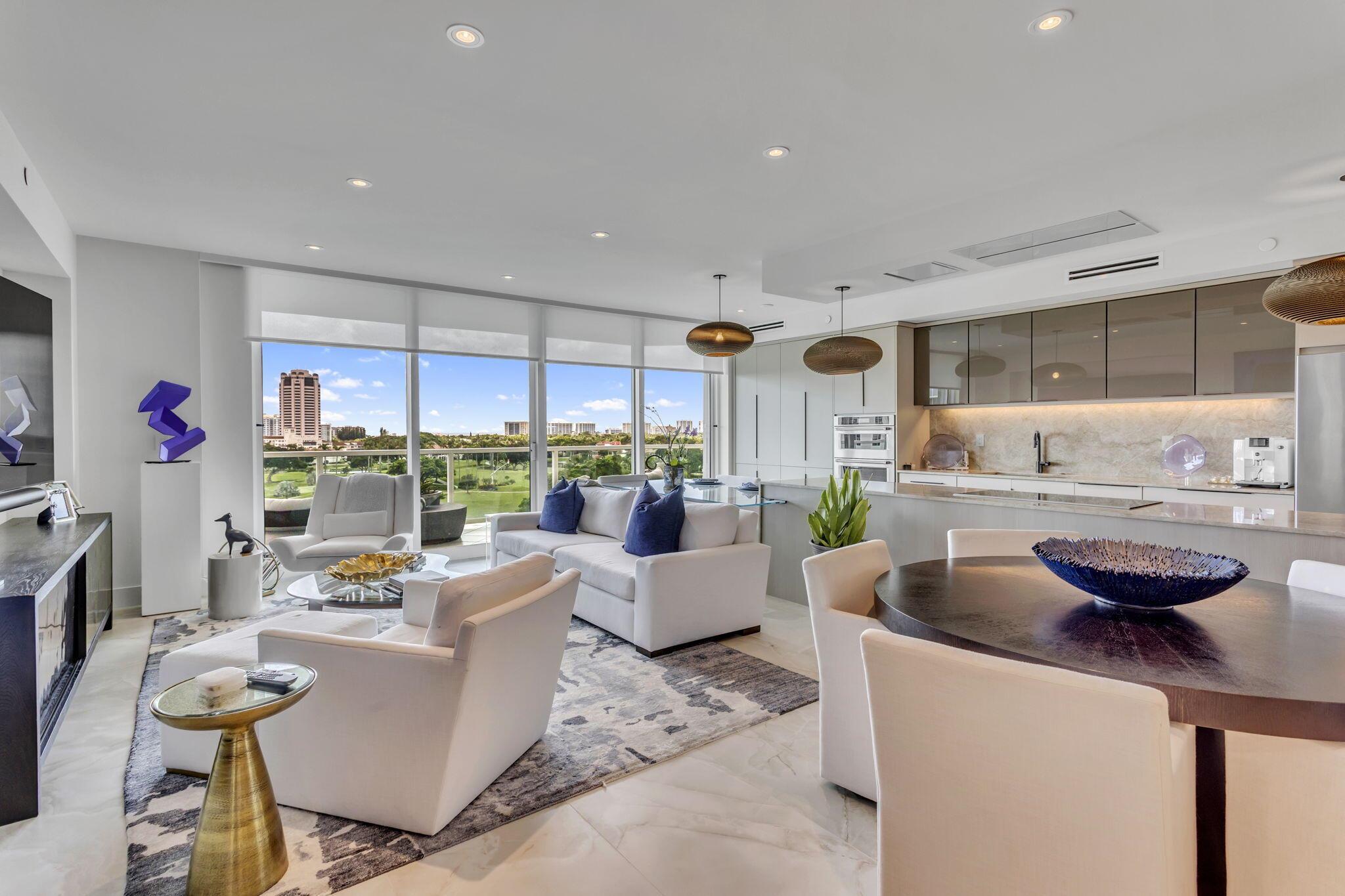 UNFURNISHED/ANNUAL LEASE. UNPARALLELED DIRECT GOLF COURSE VIEWS FROM THIS 7TH FLOOR STUNNING RESIDENCE, COMPLETELY RENOVATED TOP TO BOTTOM IN 2024 SPARING NO EXPENSE. A NEUTRAL COLOR PALETTE ELEVATES THIS SPLIT 2 BED | 2.5 BATH RESIDENCE FEATURING AN ALL NEW OPEN KITCHEN, CUSTOM GLASS COUNTER DINING TABLE, TOP OF THE LINE APPLIANCES, NEW W/D & A/C, SPA INSPIRED BATHROOMS, PORCELAIN FLOORING, TASTEFULLY APPOINTED WALLPAPER & ELECTRIC WINDOW SHADES AND MORE. ENJOY A COVERED SPACIOUS BALCONY THAT SPANS THE ENTIRE UNIT WITH ACCESS FROM EVERY ROOM. WAKE UP TO A BEAUTIFUL SUNRISE WITH YOUR MORNING CUP OF COFFEE OR RELAX IN THE EVENING WITH A GLASS OF WINE. TOWNSEND PLACE IS A LUXURY CONDOMINIUM IN THE HEART OF DOWNTOWN BOCA RATON, JUST STEPS TO MIZNER PARK AND ROYAL PALM PLAZA, ETC...