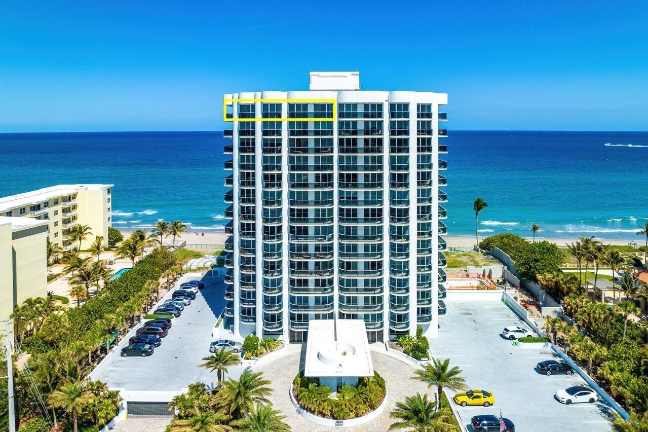 This exceptional corner Penthouse represents a rare gem in the real estate market, marking its debut since the inception of the building. Offering breathtaking views of Lake Boca Raton, the ocean, and the cityscape, this 3-bedroom, 3-bathroom unit is meticulously maintained and ready for your personal touch and remodel. Boasting a grand foyer entrance, impact-resistant HURRICANE windows and sliders, four glass-railed balconies, and two parking spaces in the garage. This trophy property epitomizes luxury living.Situated within The Beresford, an exclusive building comprising 53 units, residents enjoy full-service amenities including a doorman, oceanfront pool with direct beach access, a newly renovated lobby nearing completion, club room, fitness center, pool with sundeck, and an onsite