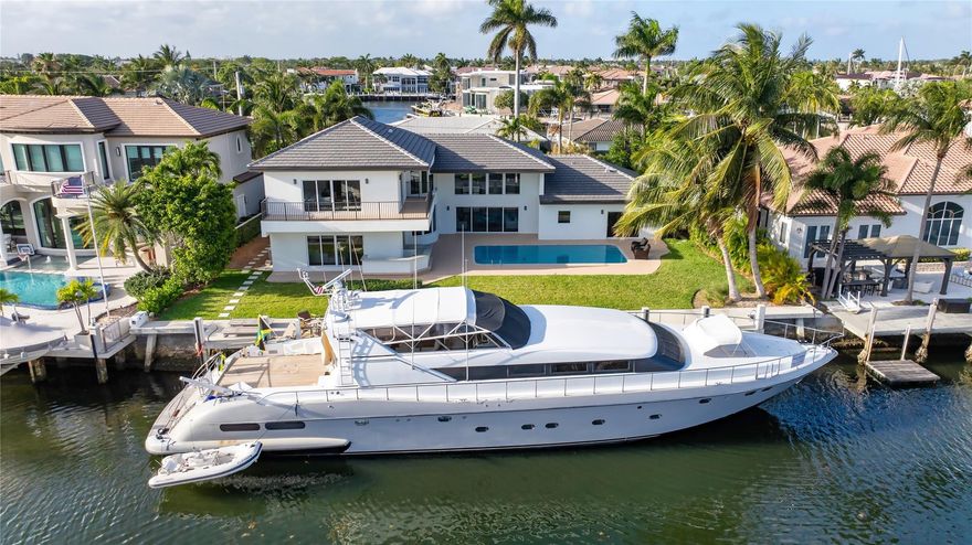 Reenvisioned Deepwater Estate sited on 116’ of waterfrontage on the wide Kingfisher Waterway. Extensive recent improvements include a new roof, impact windows, new stucco/paint, updated landscaping, gas generator, and luxurious interior finishes. The second-level primary suite features a wraparound balcony, dual custom closets, and a sleek, modern bathroom. The south-facing outdoor space is perfect for entertaining, with a refinished sun-drenched pool and an expansive yard. Yachting enthusiasts will enjoy a brand-new full service concrete yacht dock just minutes to the Hillsboro inlet. DISCLAIMER: Information published or otherwise provided by the listing company and its representatives including but not limited to prices, measurements, square footages, lot sizes, calculations, statistics, and videos are deemed reliable but are not guaranteed and are subject to errors, omissions or changes without notice. All such information should be independently verified by any prospective purchaser or seller. Parties should perform their own due diligence to verify such information prior to a sale or listing. Listing company expressly disclaims any warranty or representation regarding such information. Prices published are either list price, sold price, and/or last asking price. The listing company participates in the Multiple Listing Service and IDX. The properties published as listed and sold are not necessarily exclusive to listing company and may be listed or have sold with other members of the Multiple Listing Service. Transactions where listing company represented both buyers and sellers are calculated as two sales. “No payments made until title passes” Some affiliations may not be applicable to certain geographic areas. If your property is currently listed with another broker, please disregard any solicitation for services. Information published or otherwise provided by seller, listing company or its representatives is deemed reliable but are not guaranteed and subject to errors, omissions, or changes without notice. Copyright 2025 by the listing company. All Rights Reserved.