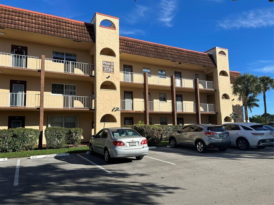 Spacious 2-bedroom, 2-bath first-floor condo in Sunrise Lakes Phase 3. Move-in ready and waiting for a new owner to make it their own. Enclosed patio with windows can be used as extra living space. Enjoy a very active community with Monday night bingo, golf, great entertainment, heated outdoor pool, indoor pool, and hot tub. Pride contract included in maintenance. Centrally located near airport, shopping, and restaurants. Property sold AS IS with right to inspect. Building has a new roof and assessment will be paid by seller at closing. Association requires 670 credit score, $3,000 monthly income, and 6 months maintenance held in escrow for one year.Association requirements: 670 minimum credit score, $3,000 monthly income, and 6 months of maintenance held in escrow for one year.